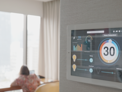 Home Automation control panel with Electronic Curtain